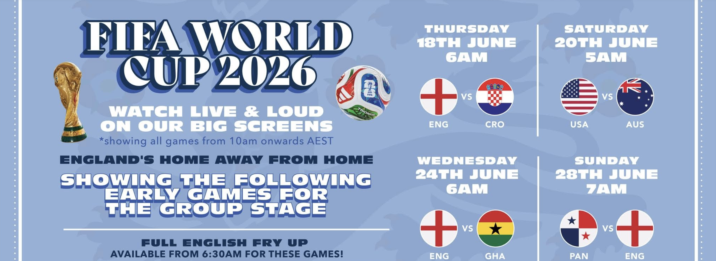 FIFA World Cup Viewing - Royal Hotel