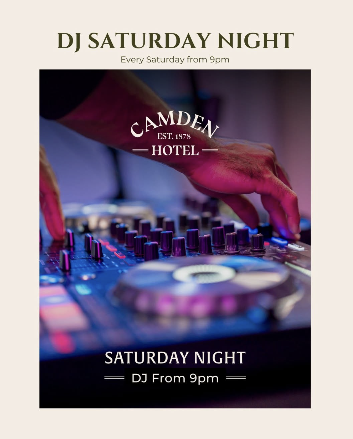 DJ Saturday Night at Camden Hotel
